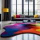 Handcrafted Multicolor Wavy Abstract Modern Rug